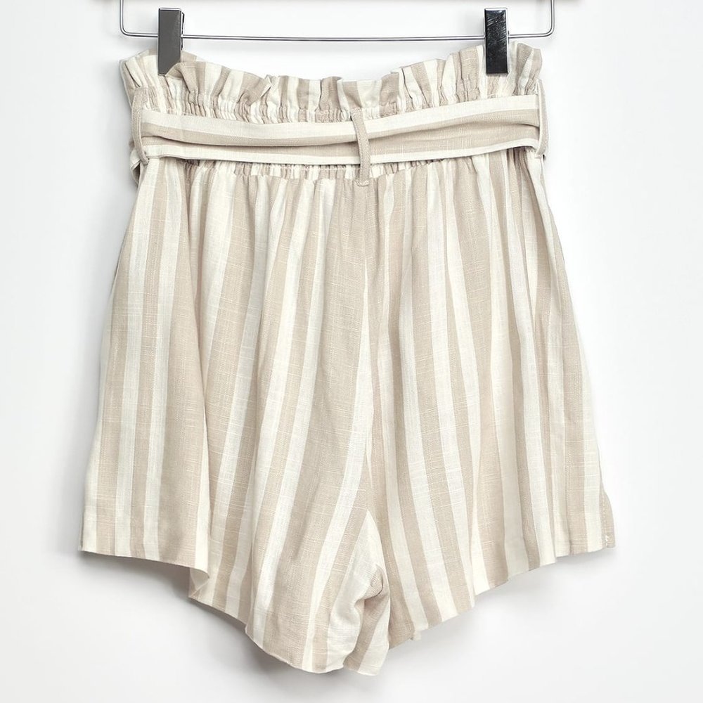 Willow Johnny Striped High Tie-Waist Linen Shorts - Picture 7 of 16